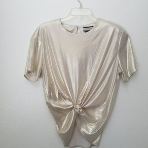 Vintage metallic pearl top